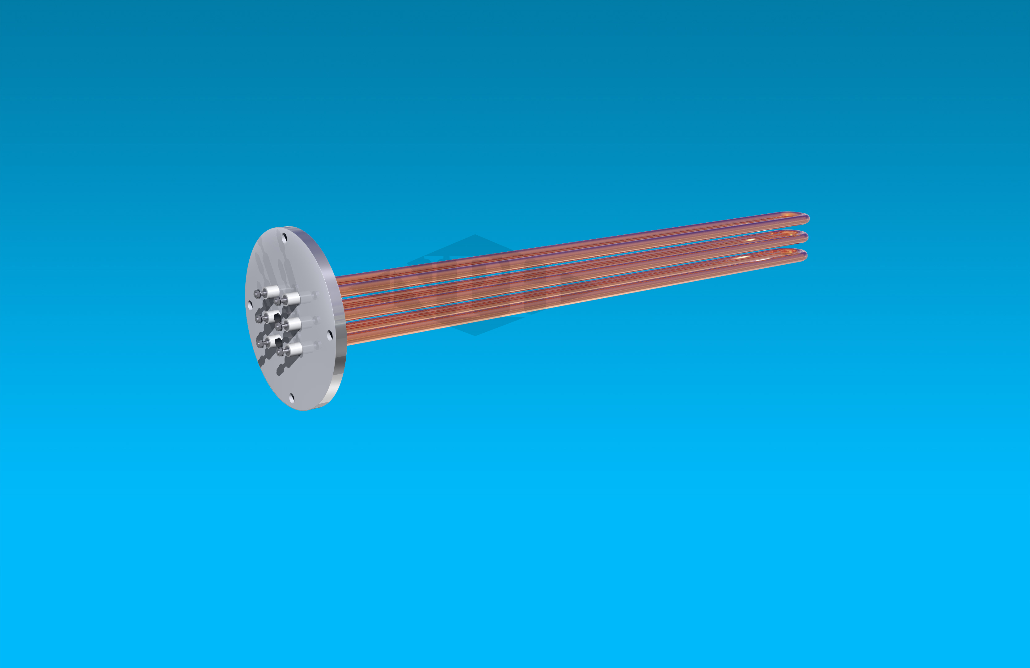 Round Non ANSI Flanged Immersion Heater 3 Copper-W-BB